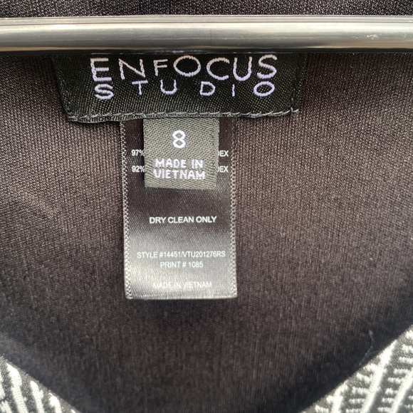 Enfocus studio black and white print dress size 8 work dress - Picture 2 of 5